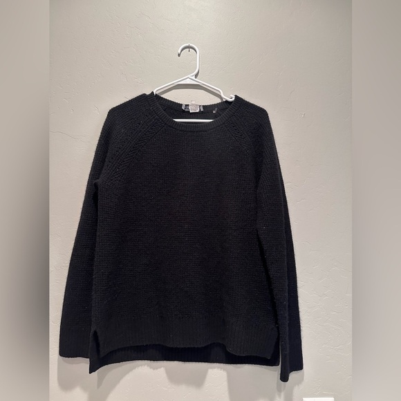 White + Warren Black 100% Cashmere Sweater Sz Medium - Picture 1 of 7